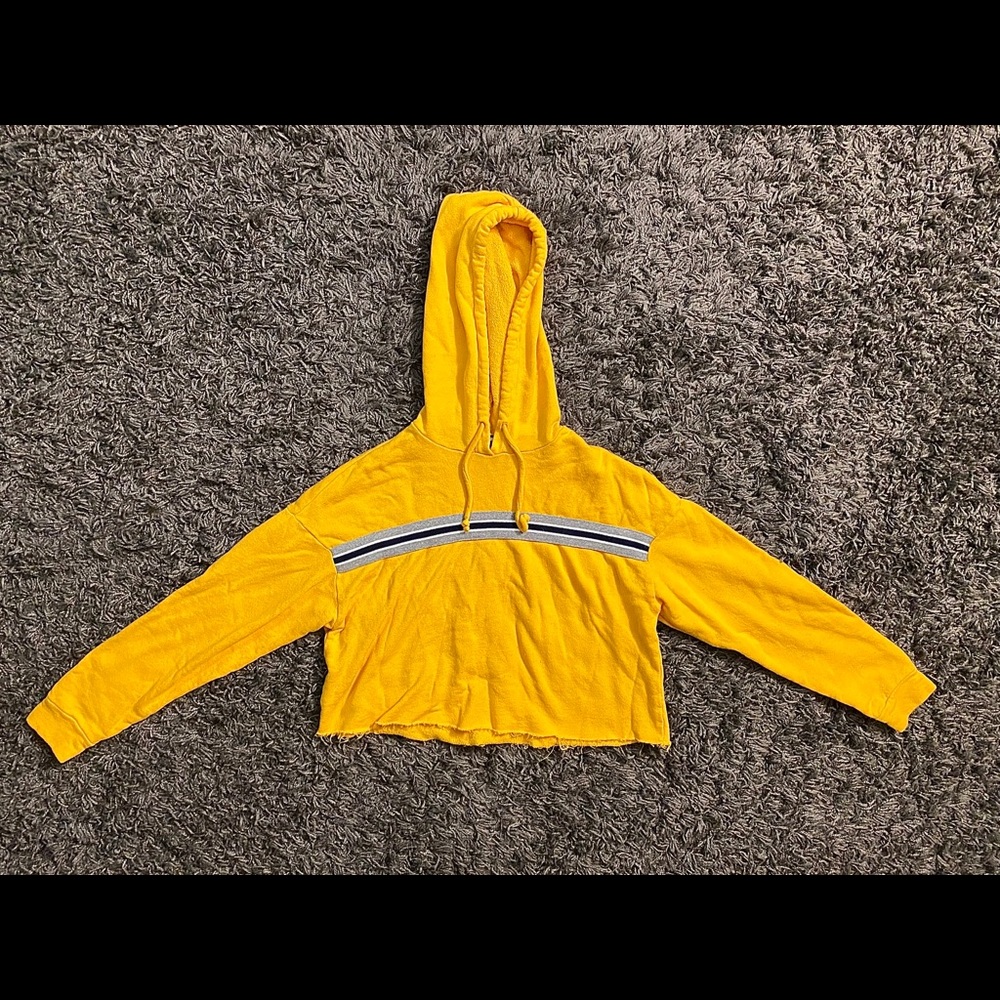 Forever 21 Crop Hoodie (Yellow)